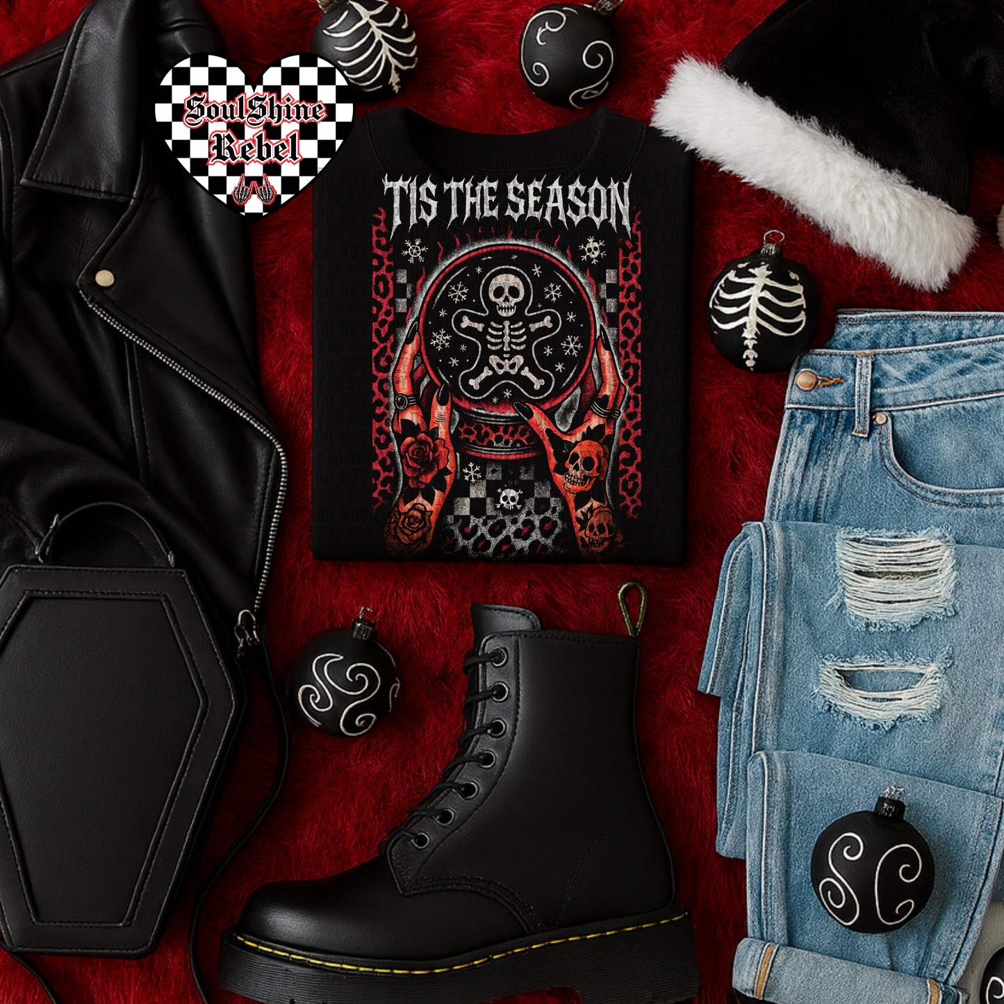 Tis The Season Black Tee or Sweater Snarky Gothic Christmas