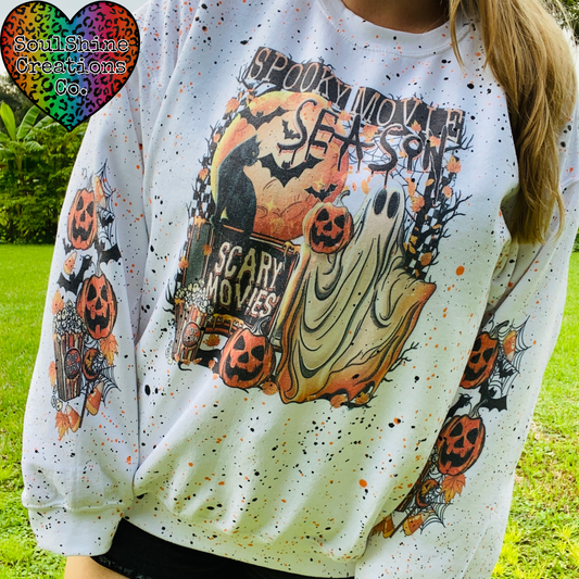 Spooky Scary Movie Season Halloween Splatter Sweater