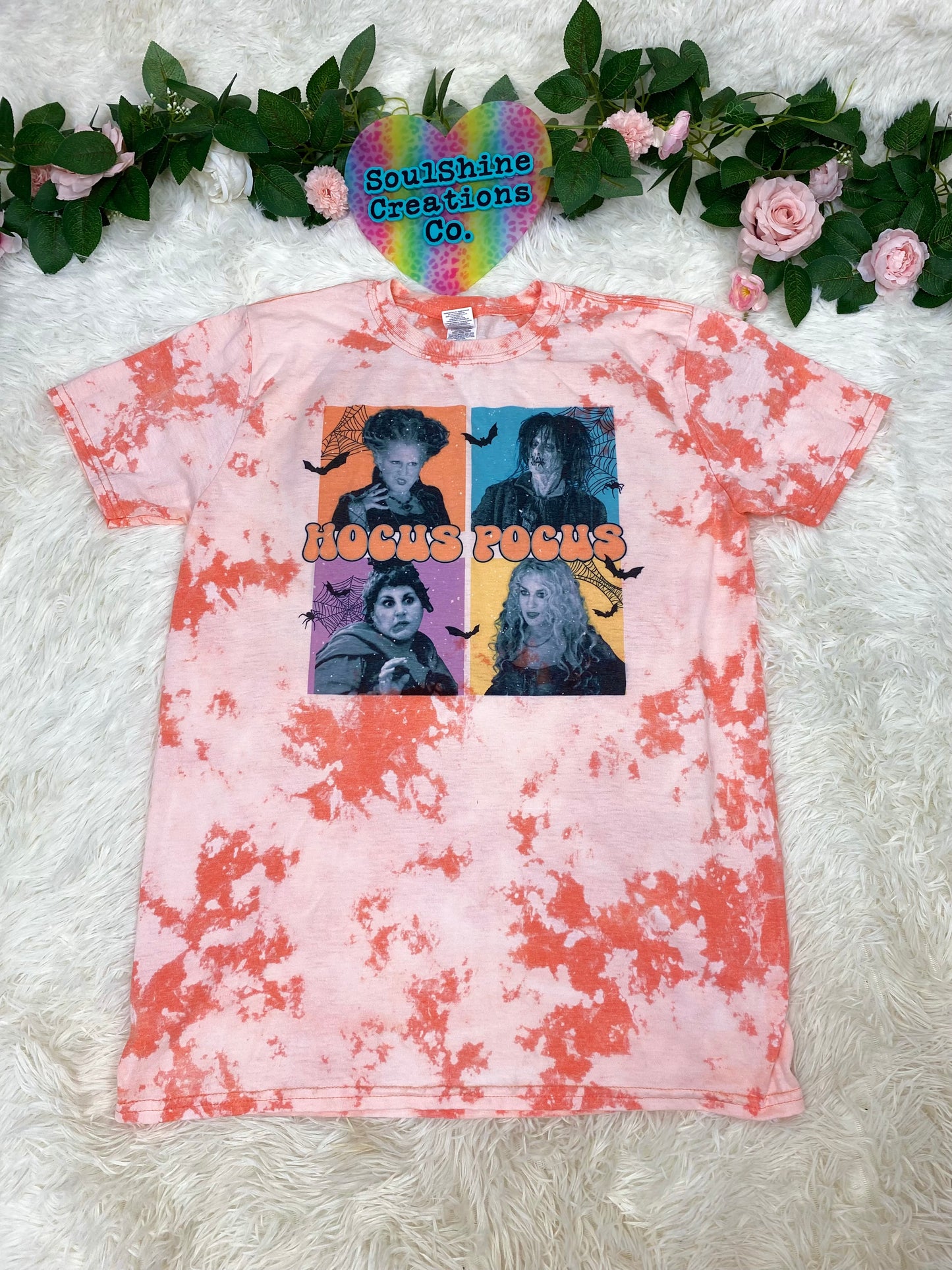 Retro 90’s Witches Acid Wash Bleached Tee Shirt