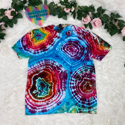 Rainbow Geode Ice Tie Dye Shirt RTS- Size Large