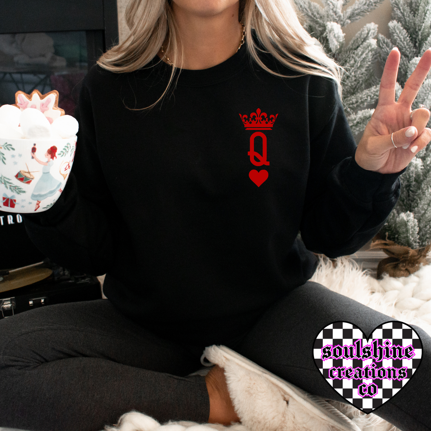 queen of hearts tee or sweater