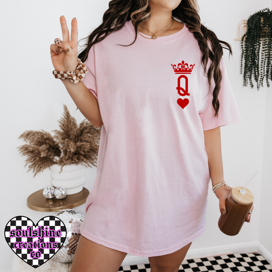 queen of hearts tee or sweater