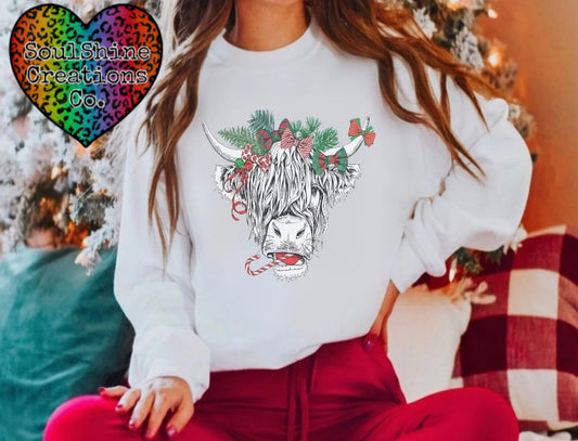 Christmas Highland Cow Sweater