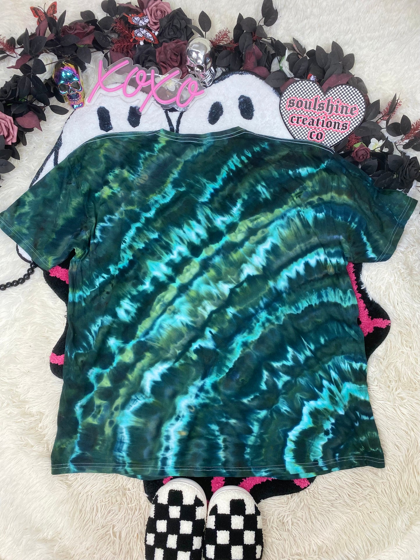 malachite ripple geode ice tie dye t-shirt