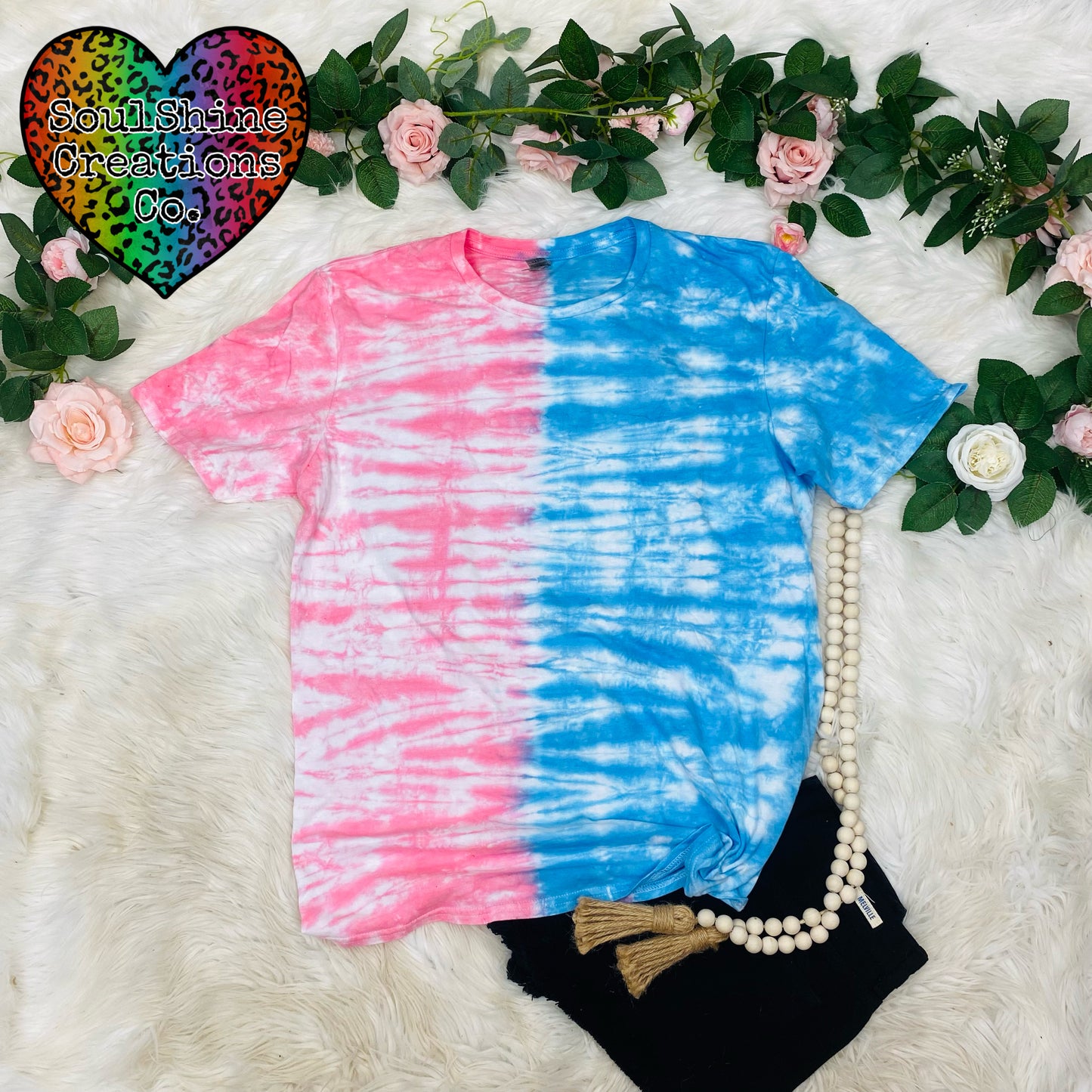 Gender Reveal Split Tie Dye Shirt