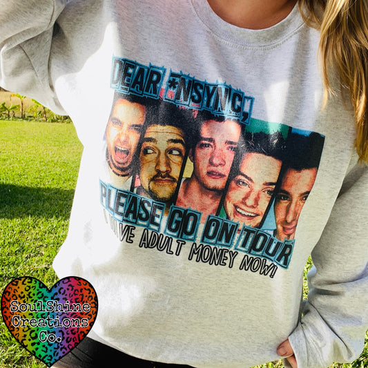 Dear NSYNC Please go on Tour I have Adult Money now Sweater