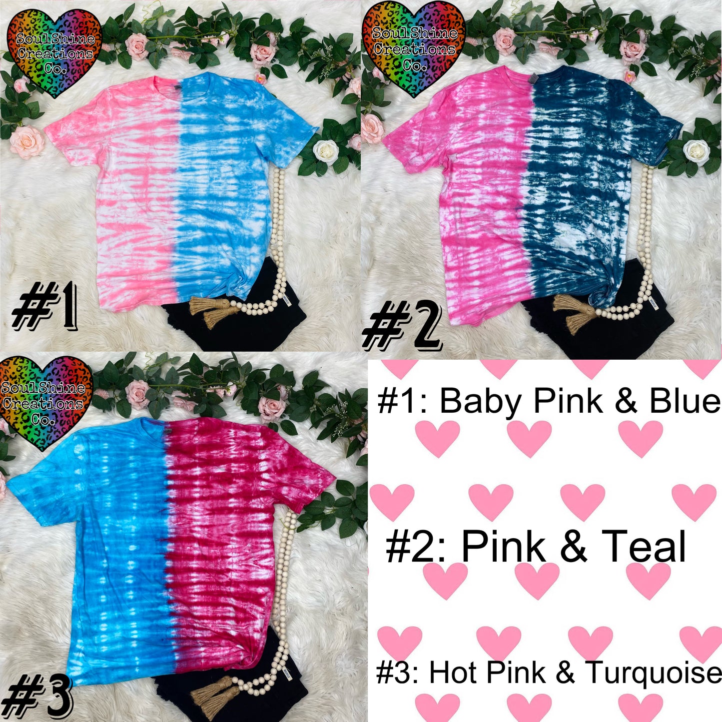 Gender Reveal Split Tie Dye Shirt