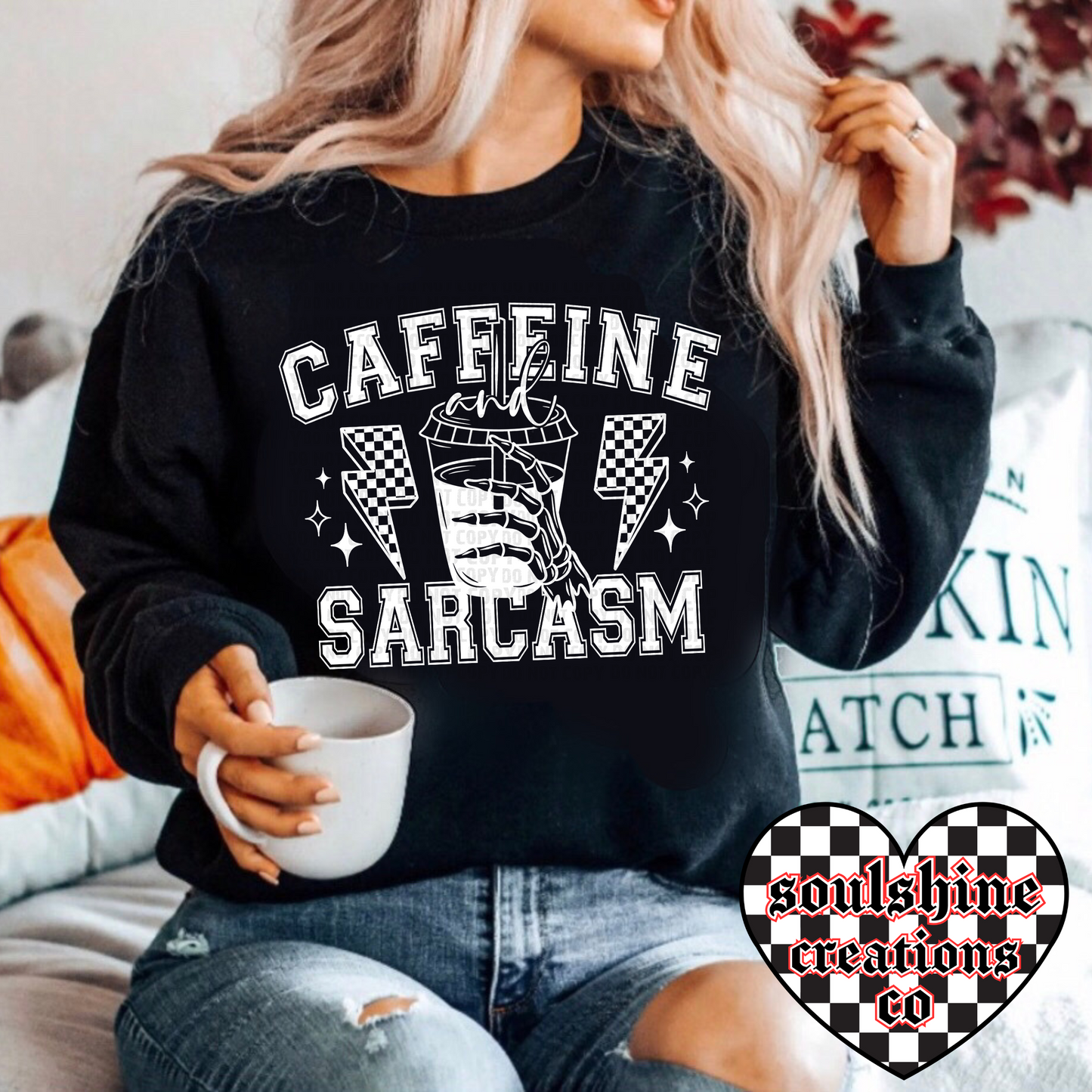 Caffeine Sarcasm Coffee Tee or Sweater