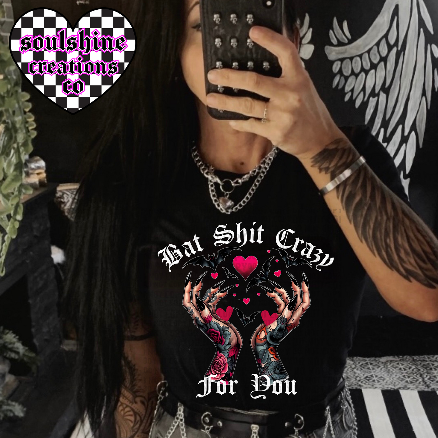 bat shit crazy for you valentines tee or sweater