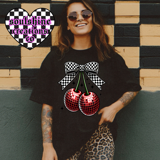 Checkered Cherries Yallternative tee or sweater-Edgy Alt Vibes