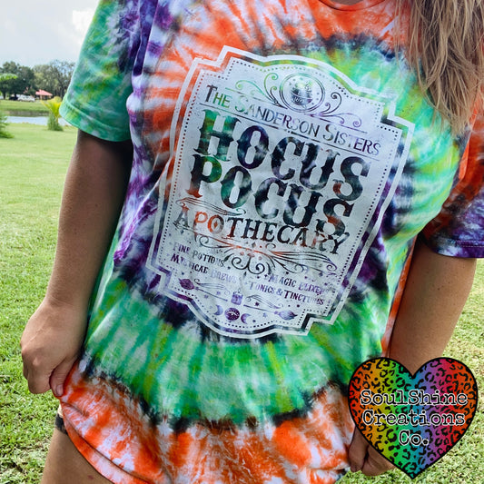 Hocus Pocus Apothecary Halloween Tie Dye Shirt