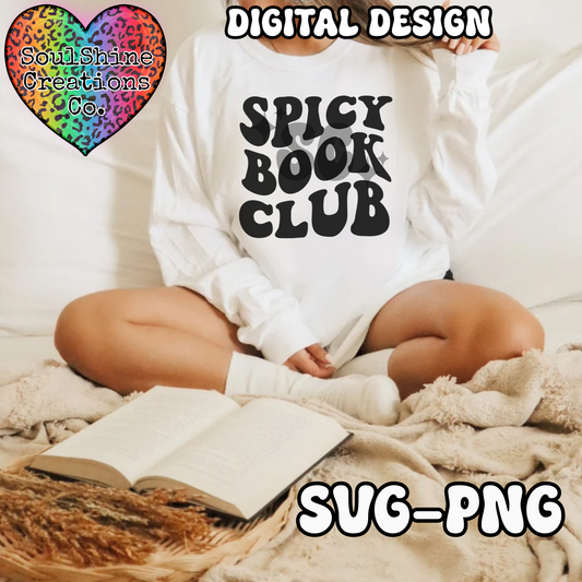 Spicy Book Club Design, PNG & SVG Digital Download