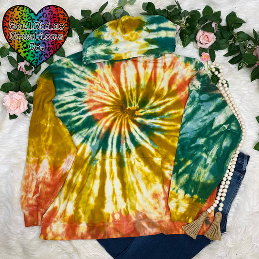 Autumn Harvest Spiral Tie Dye Sweater