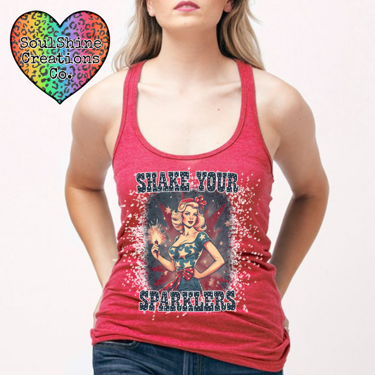 Shake Your Sparklers Bleached Tank Top