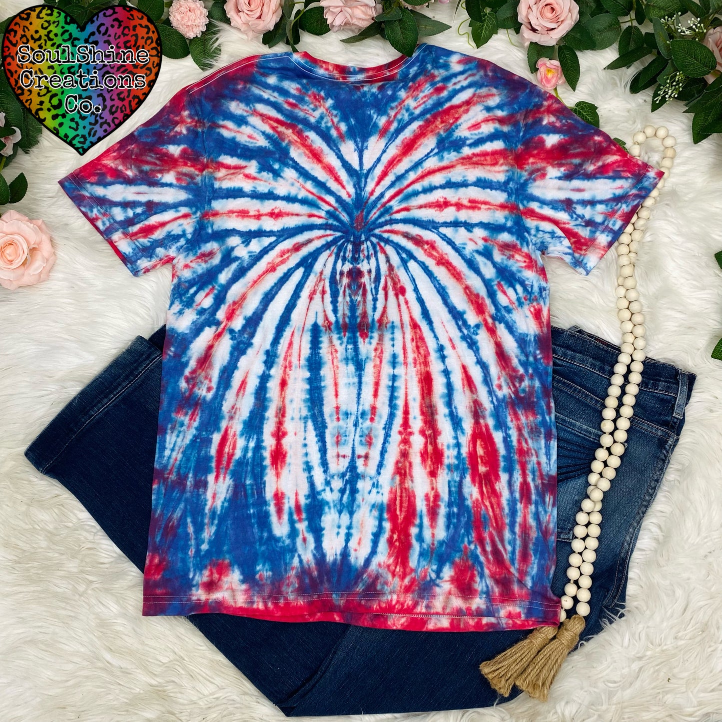 Fireworks Red White Blue Tie Dye Shirt