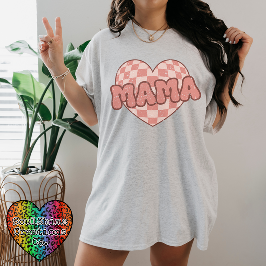 Mama Checkered Tee Shirt