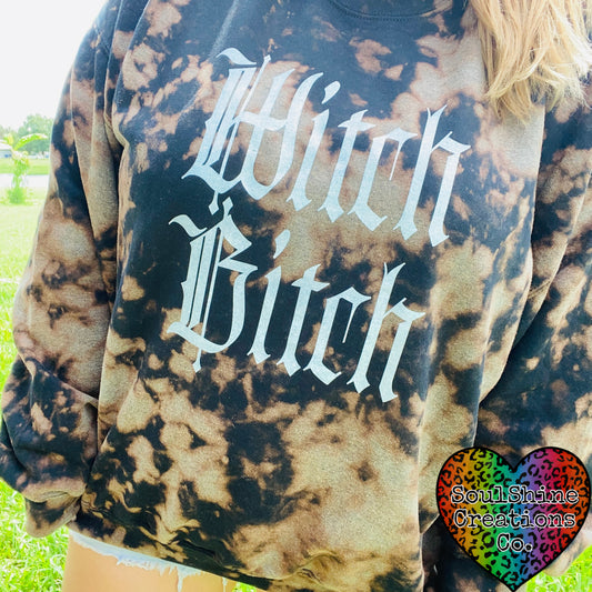 Witch Bitch Glow in the Dark Bleached Sweater