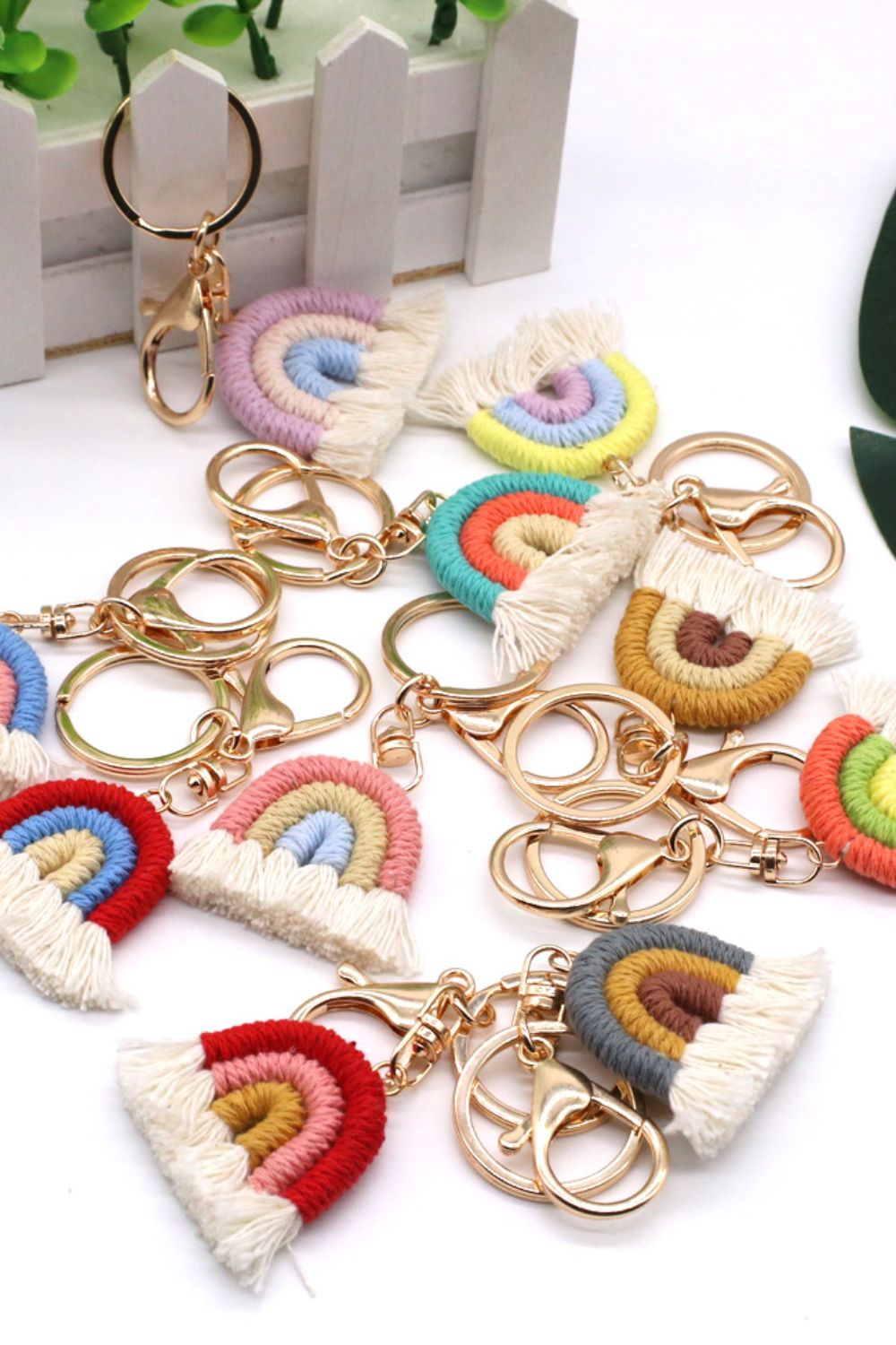 Boho Rainbow Fringe Keychain