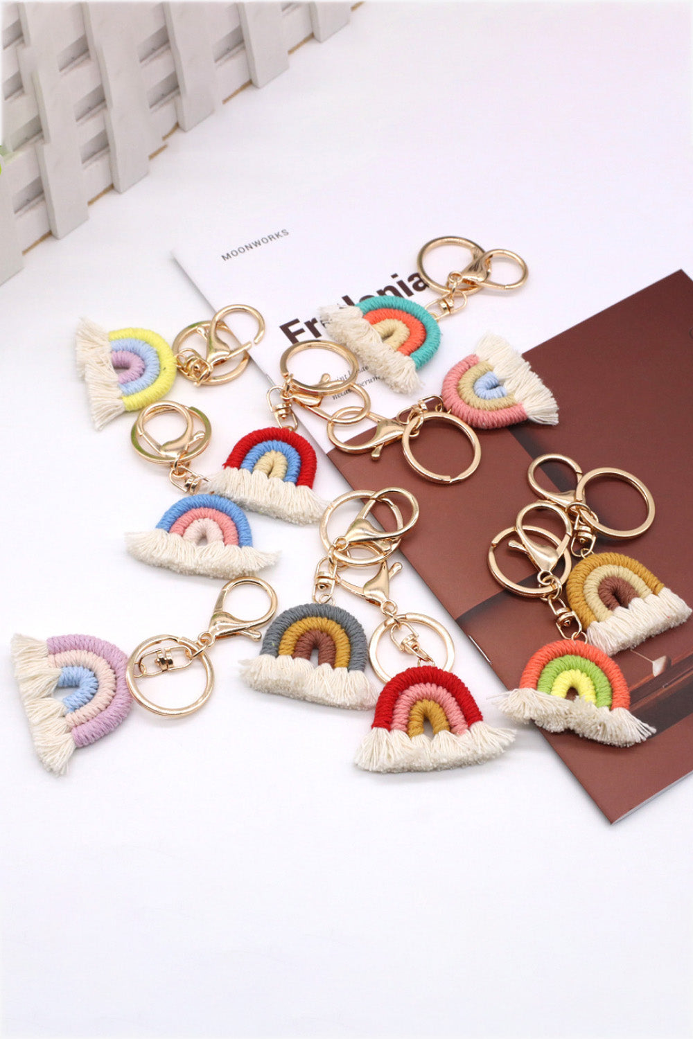 Boho Rainbow Fringe Keychain