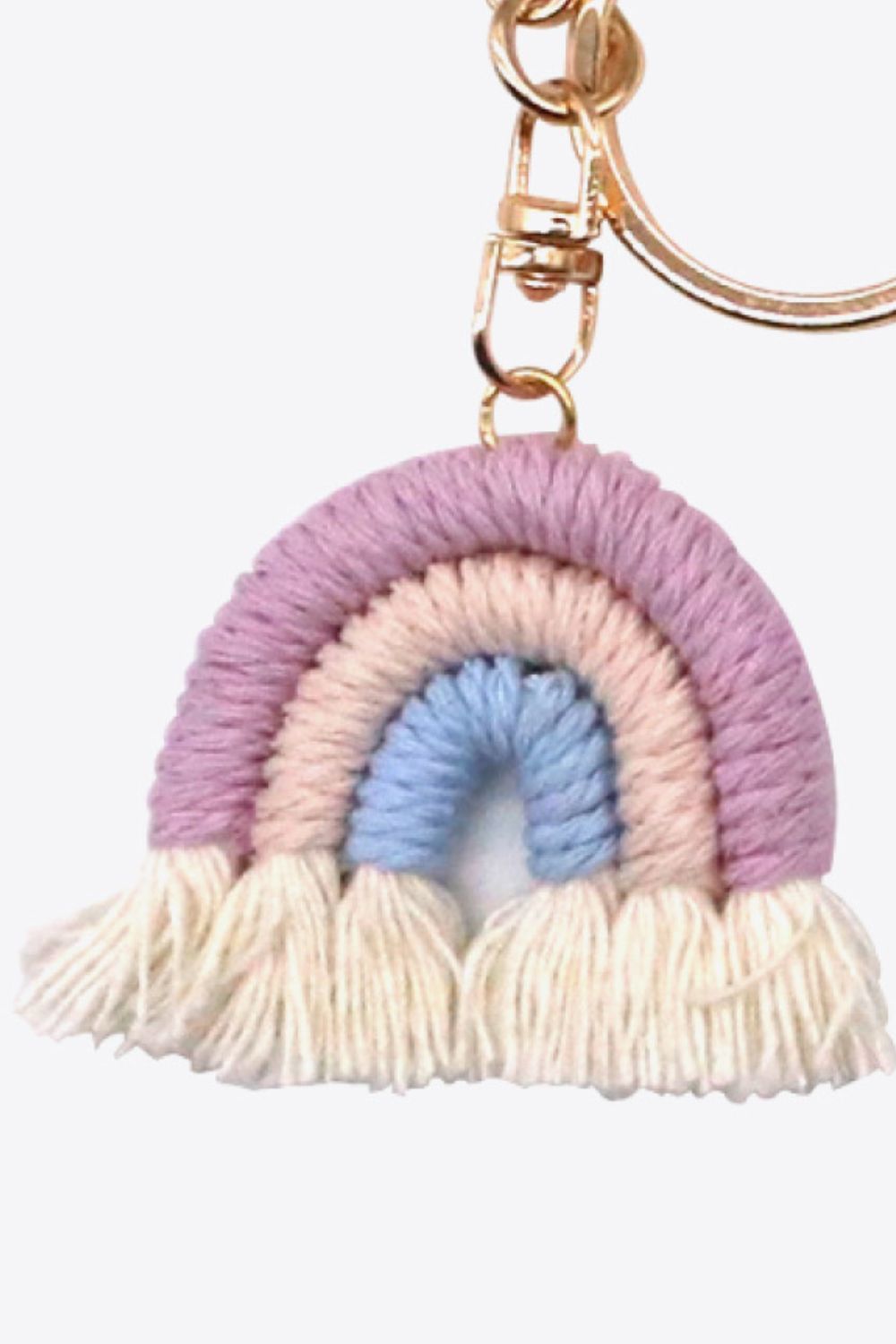 Boho Rainbow Fringe Keychain