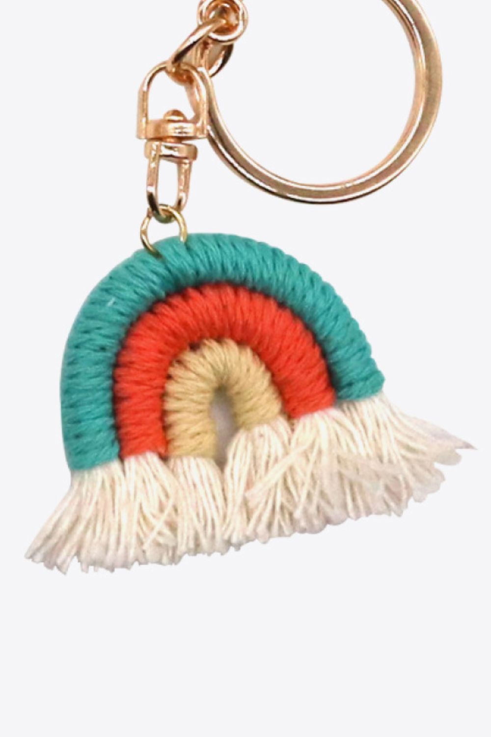 Boho Rainbow Fringe Keychain