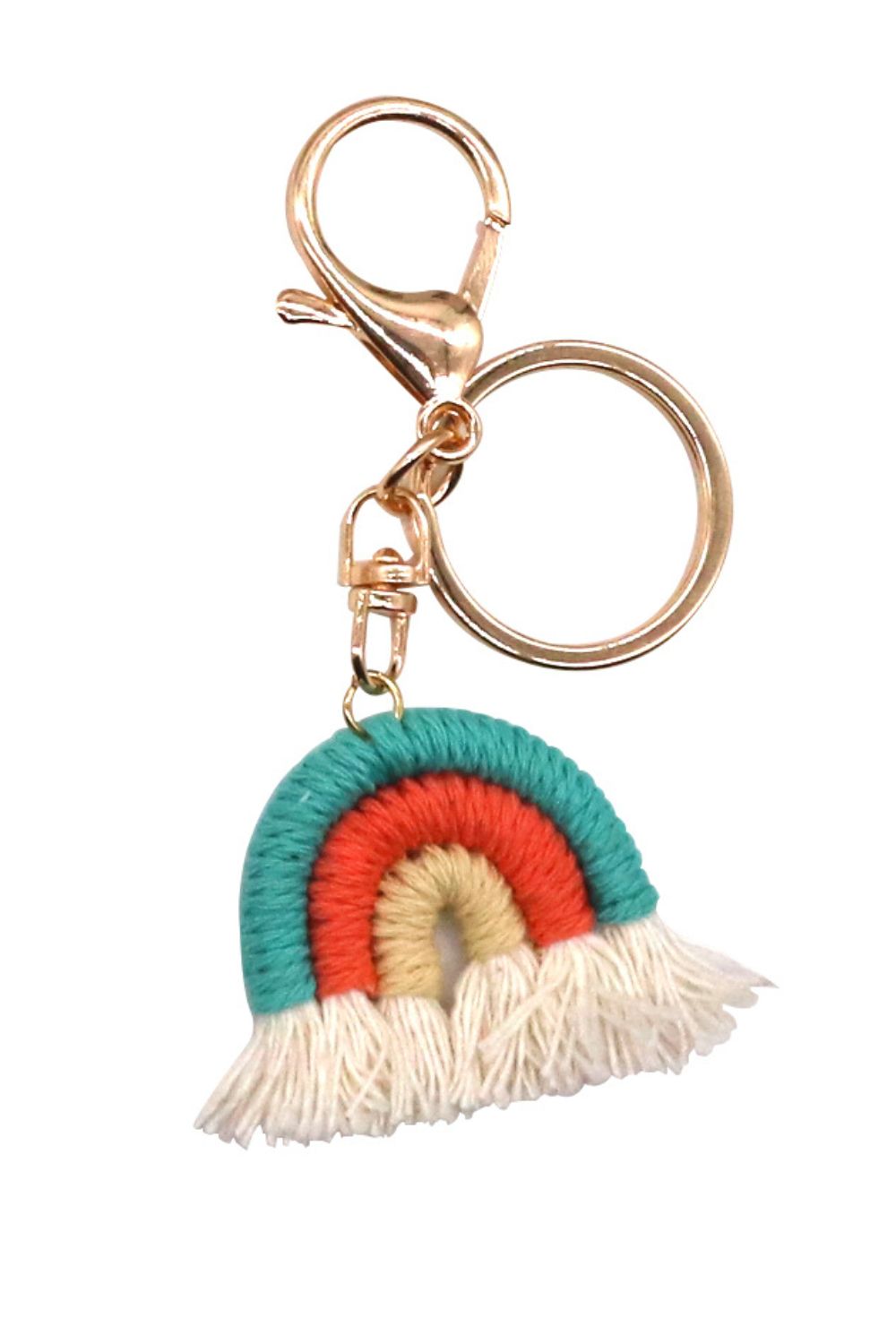 Boho Rainbow Fringe Keychain