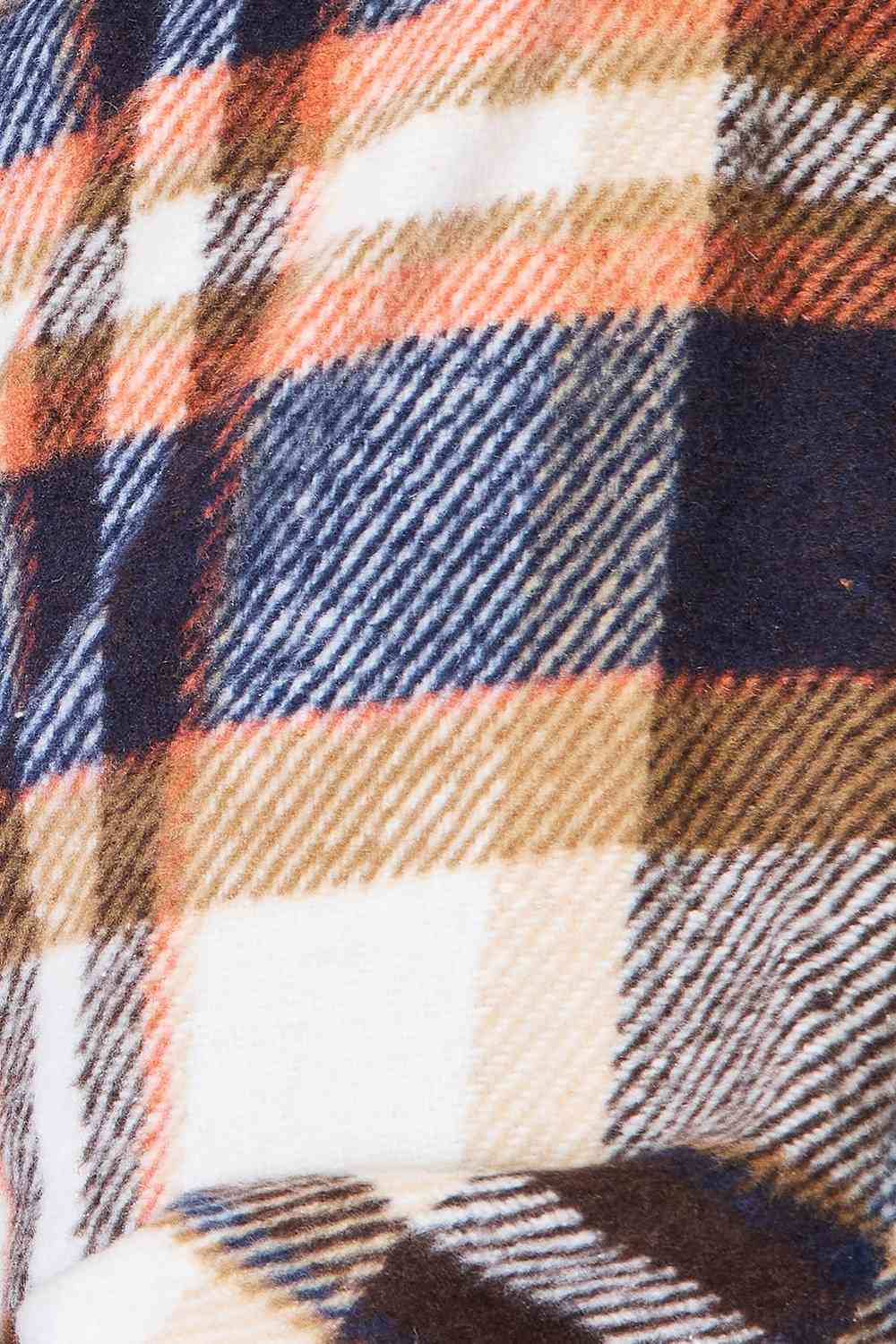 Plaid Button Front Shirt Jacket