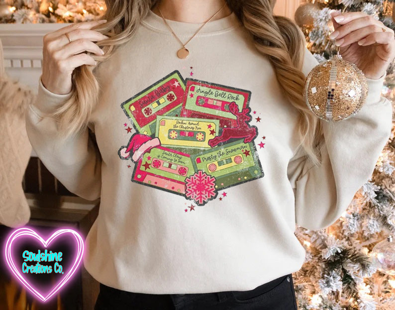 Christmas Songs Cassette Tapes Sweater