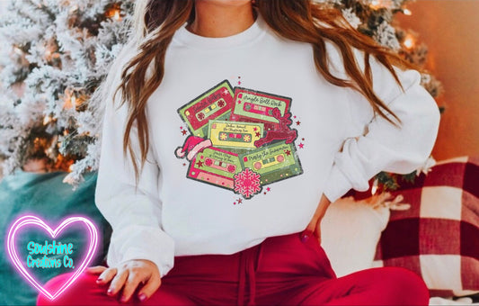 Christmas Songs Cassette Tapes Sweater