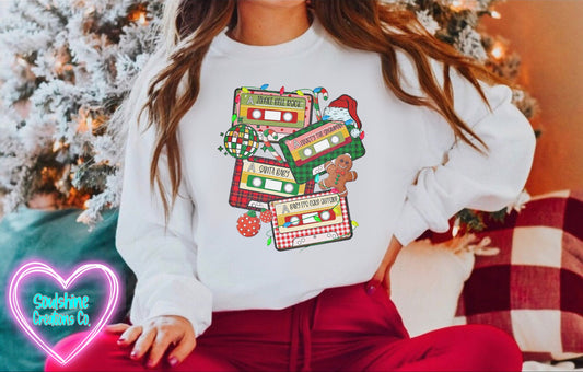 Christmas Cassette Tapes Sweater