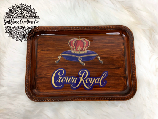 Wood grain Crown Royal Rolling Tray