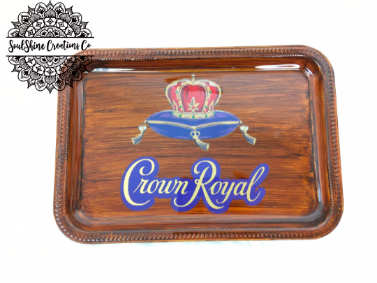 Wood grain Crown Royal Rolling Tray