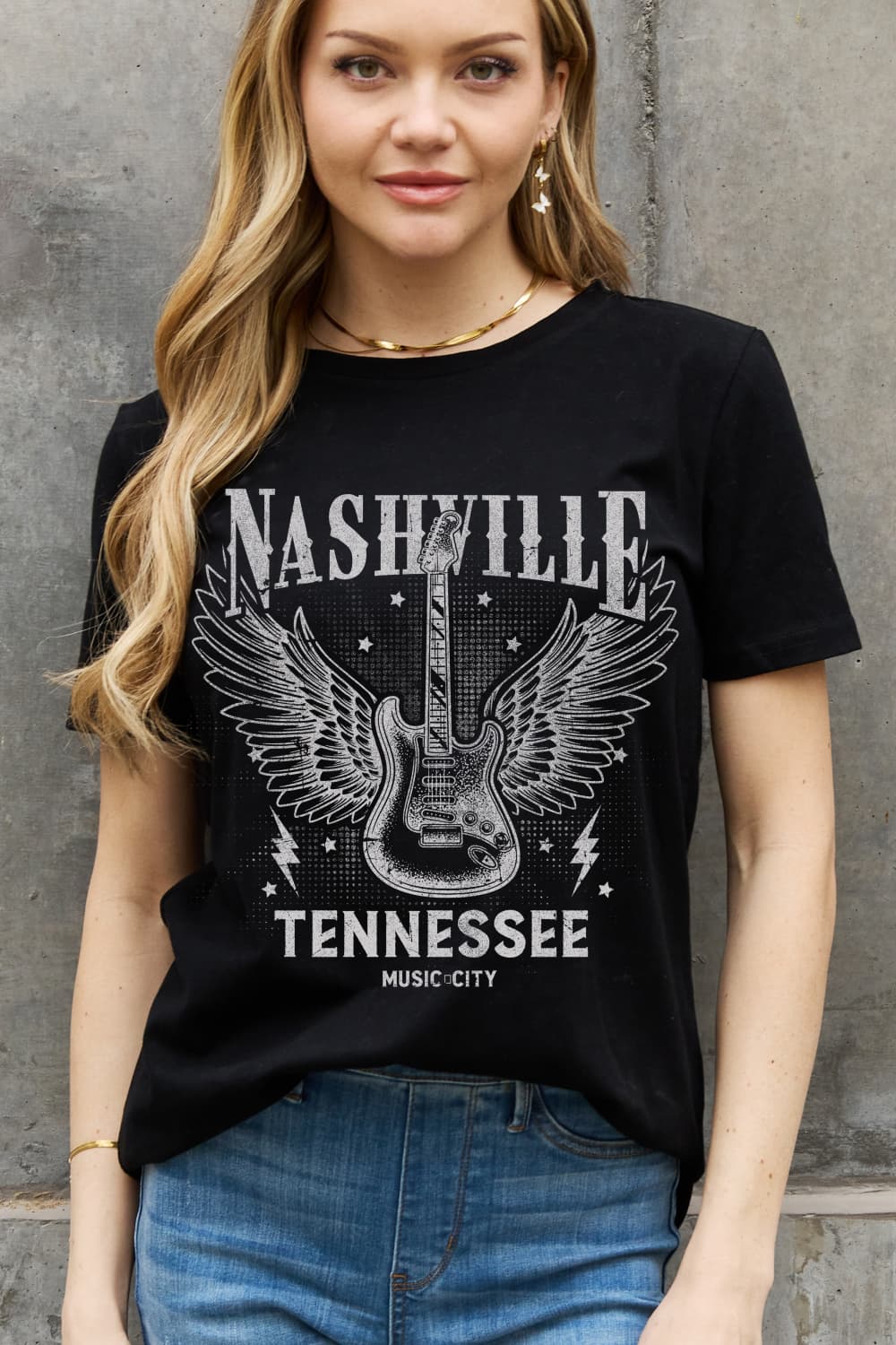 NASHVILLE TENNESSEE MUSIC CITY Graphic Cotton Tee