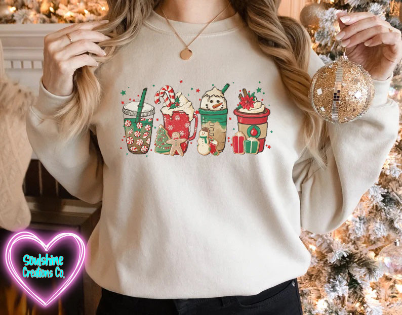 Christmas Coffee Latte Drinks Sweater