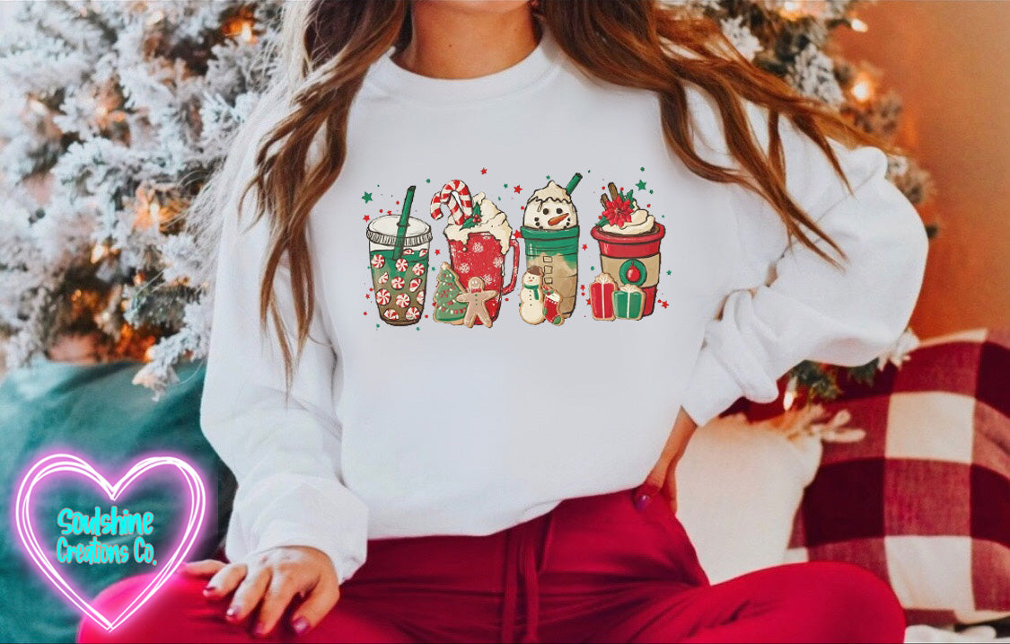 Christmas Coffee Latte Drinks Sweater