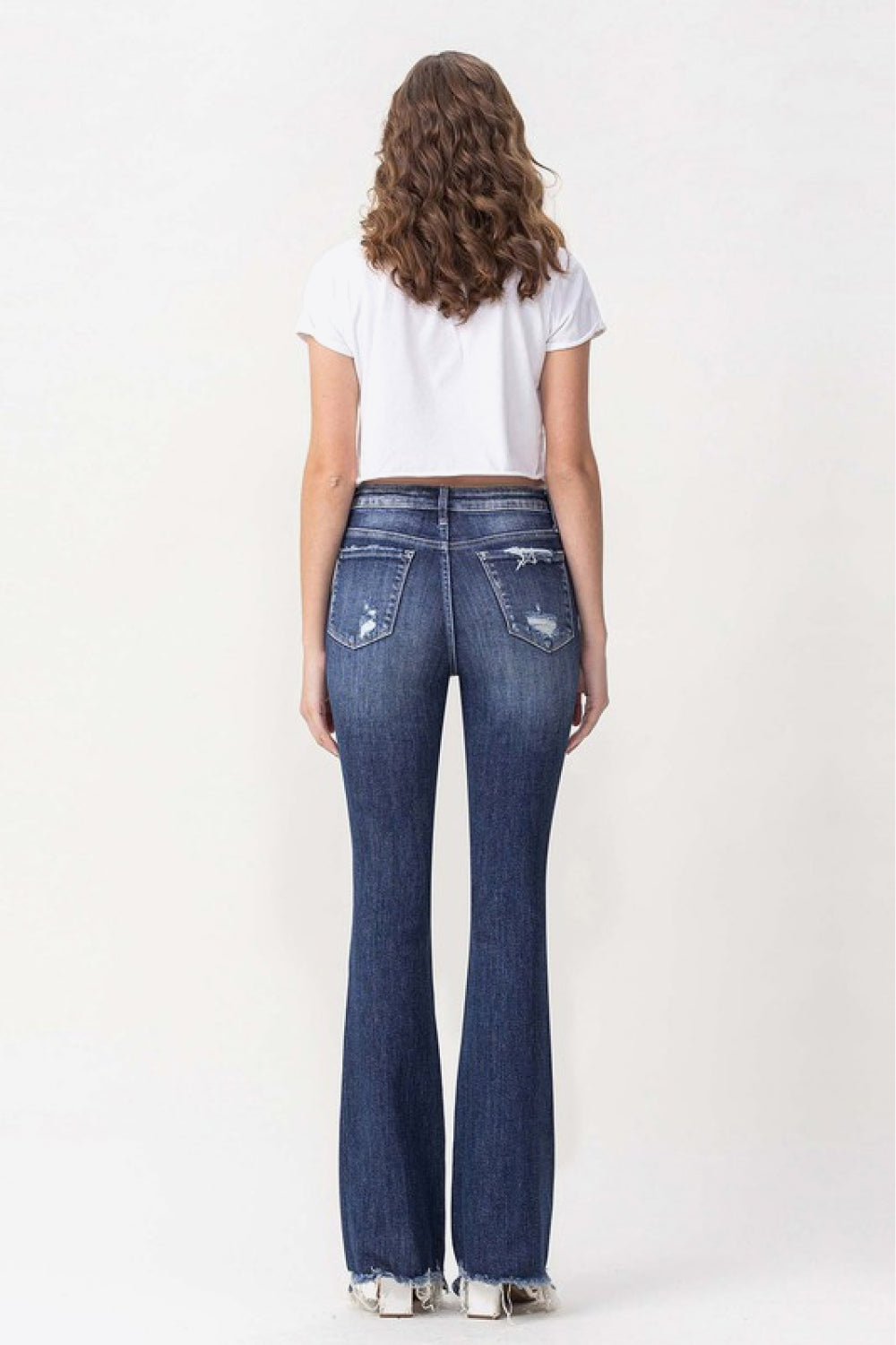 RISEN, Hazel High Rise Distressed Flare Jeans