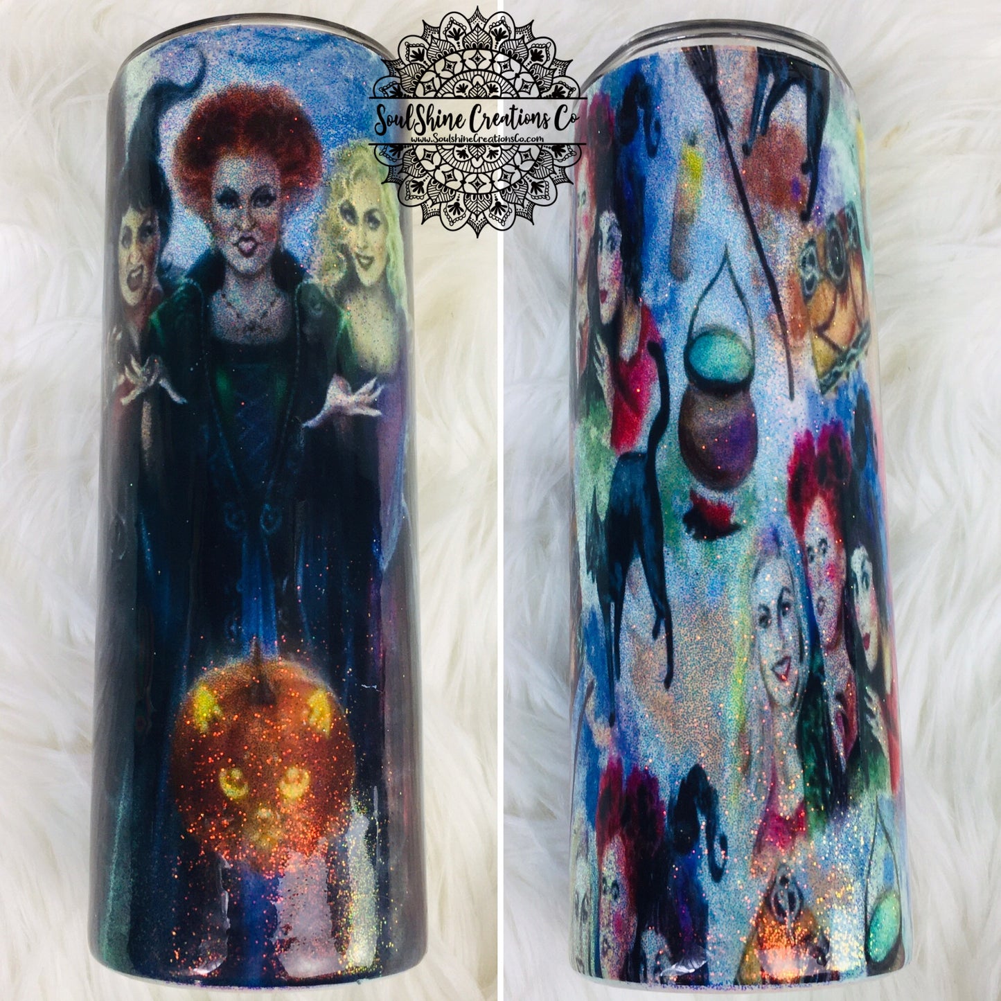 Hocus Pocus Sanderson Sisters Glitter Tumbler