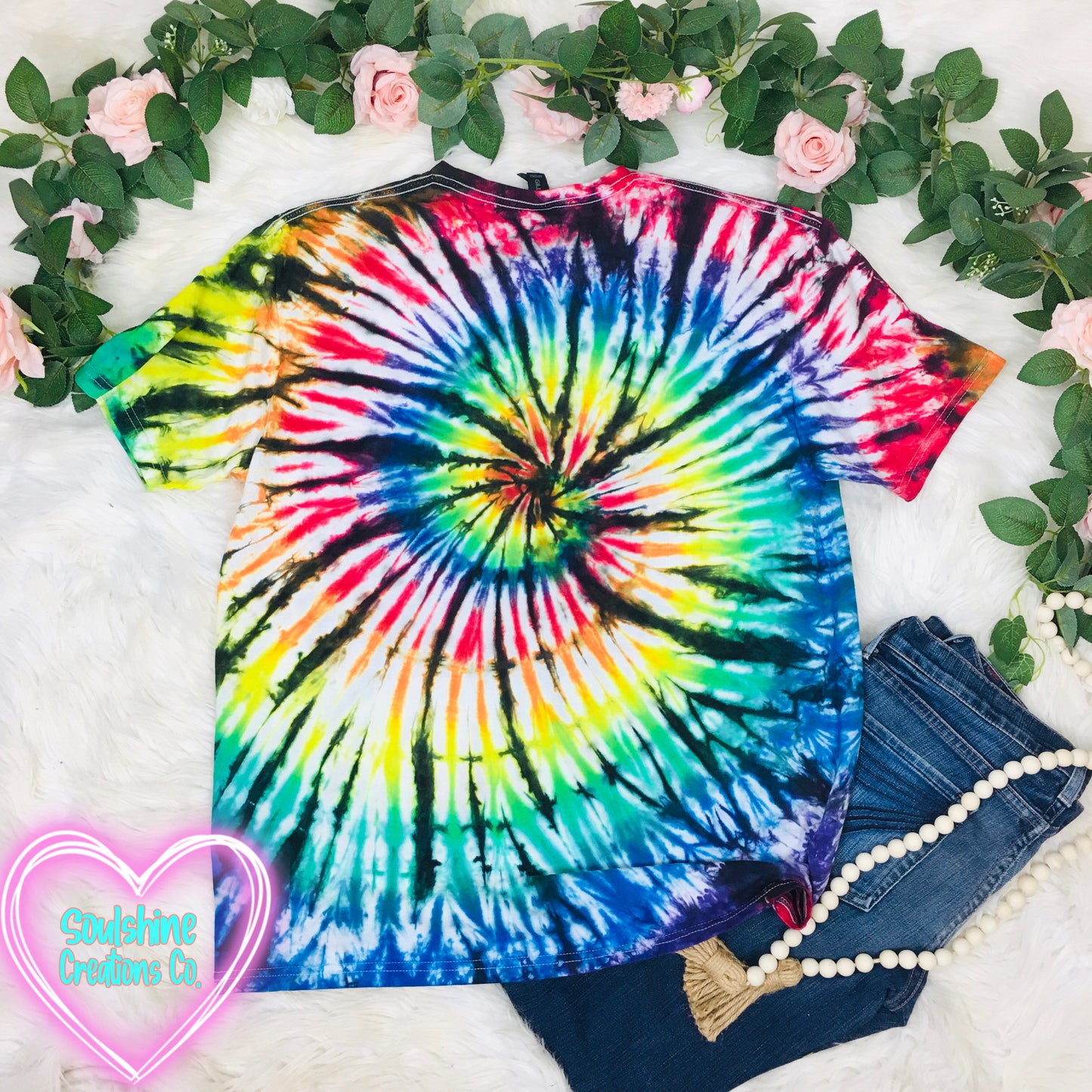 Rainbow Web Spiral Tie Dye Shirt