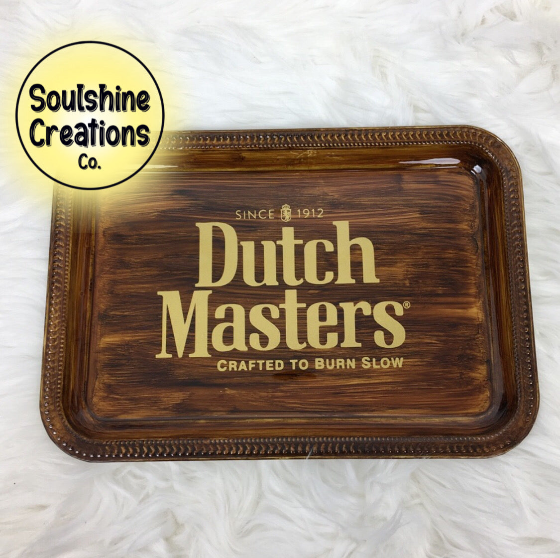 Dutch Masters Woodgrain Rolling Tray