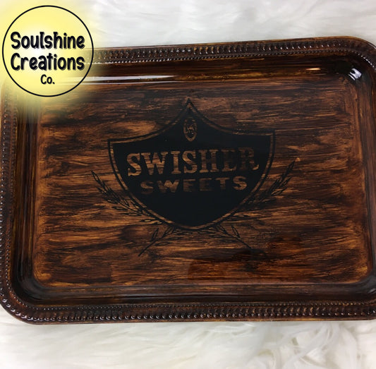 Swisher Sweets Dark Woodgrain Rolling Tray