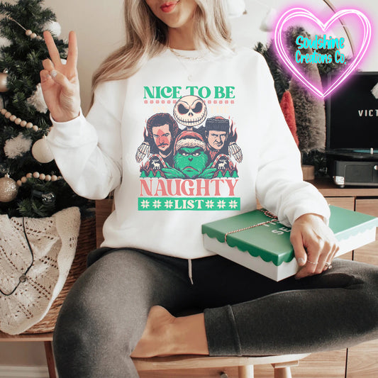 Nice to Be Naughty List Christmas Sweater