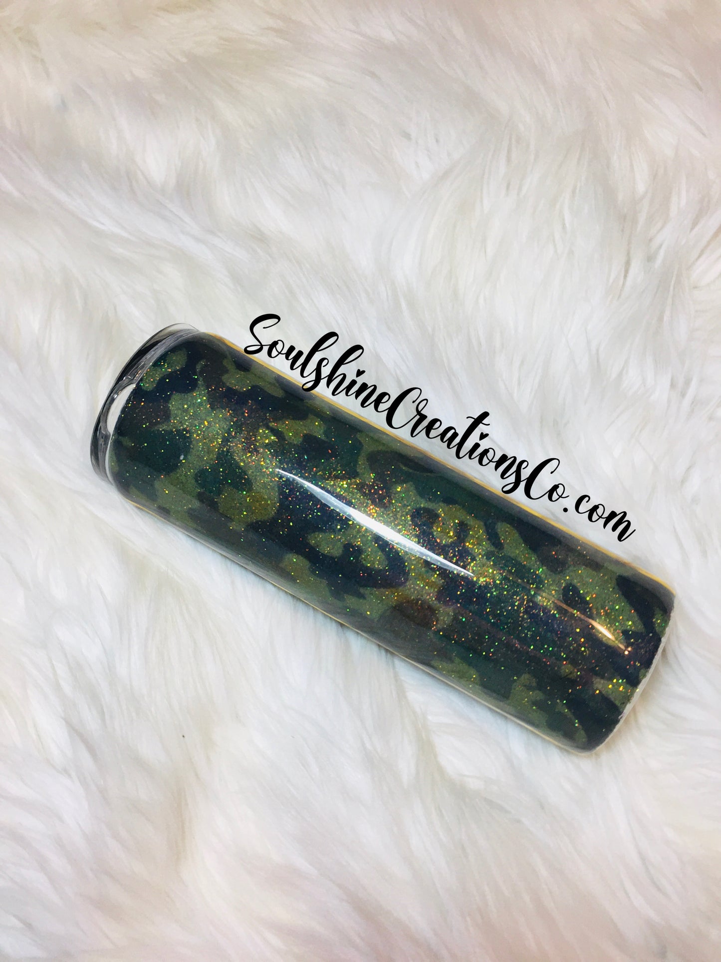 Mama Bear Camo Camouflage Leopard Glitter Tumbler