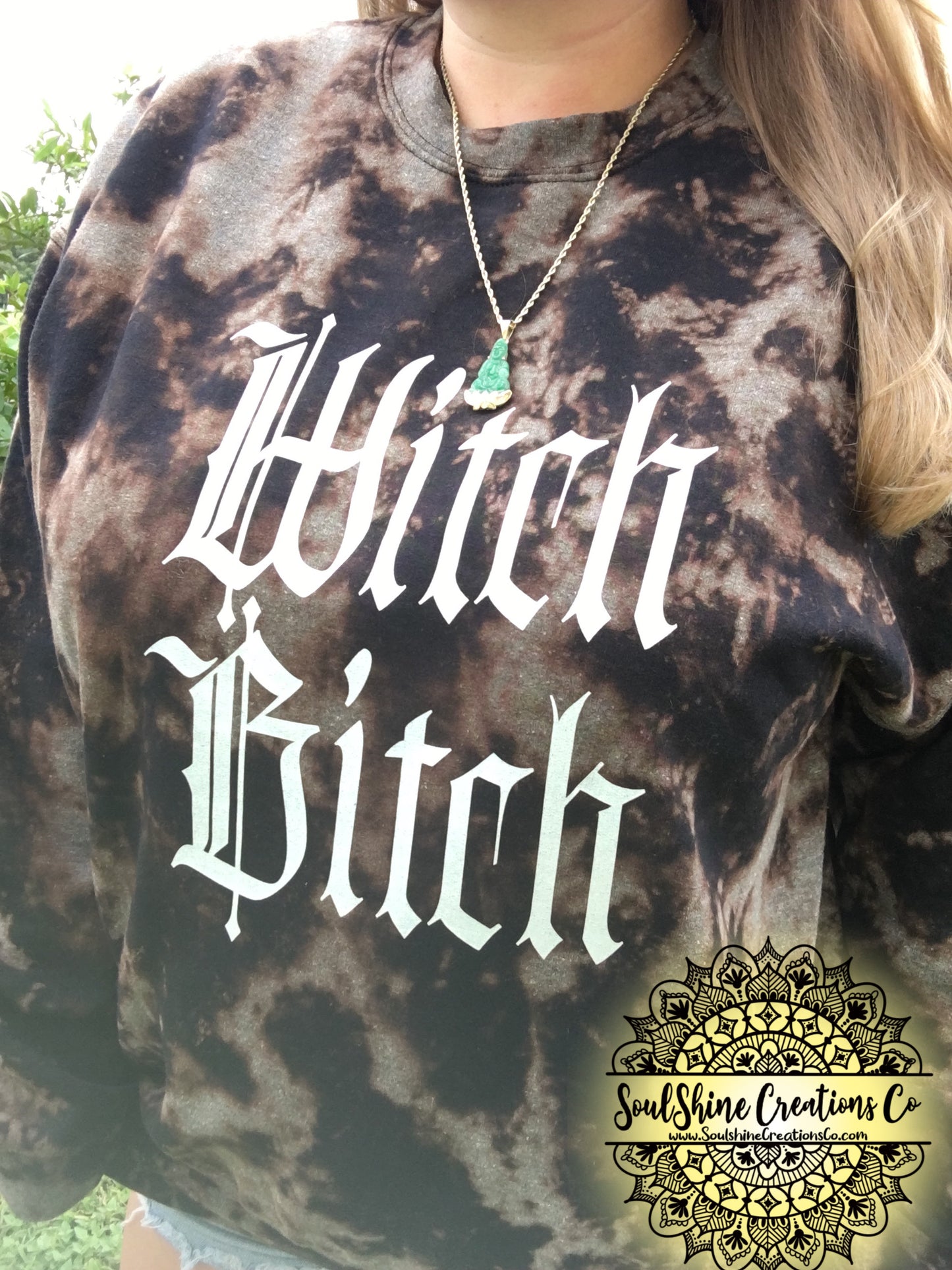 Witch Bitch Glow in the Dark Bleached Sweater