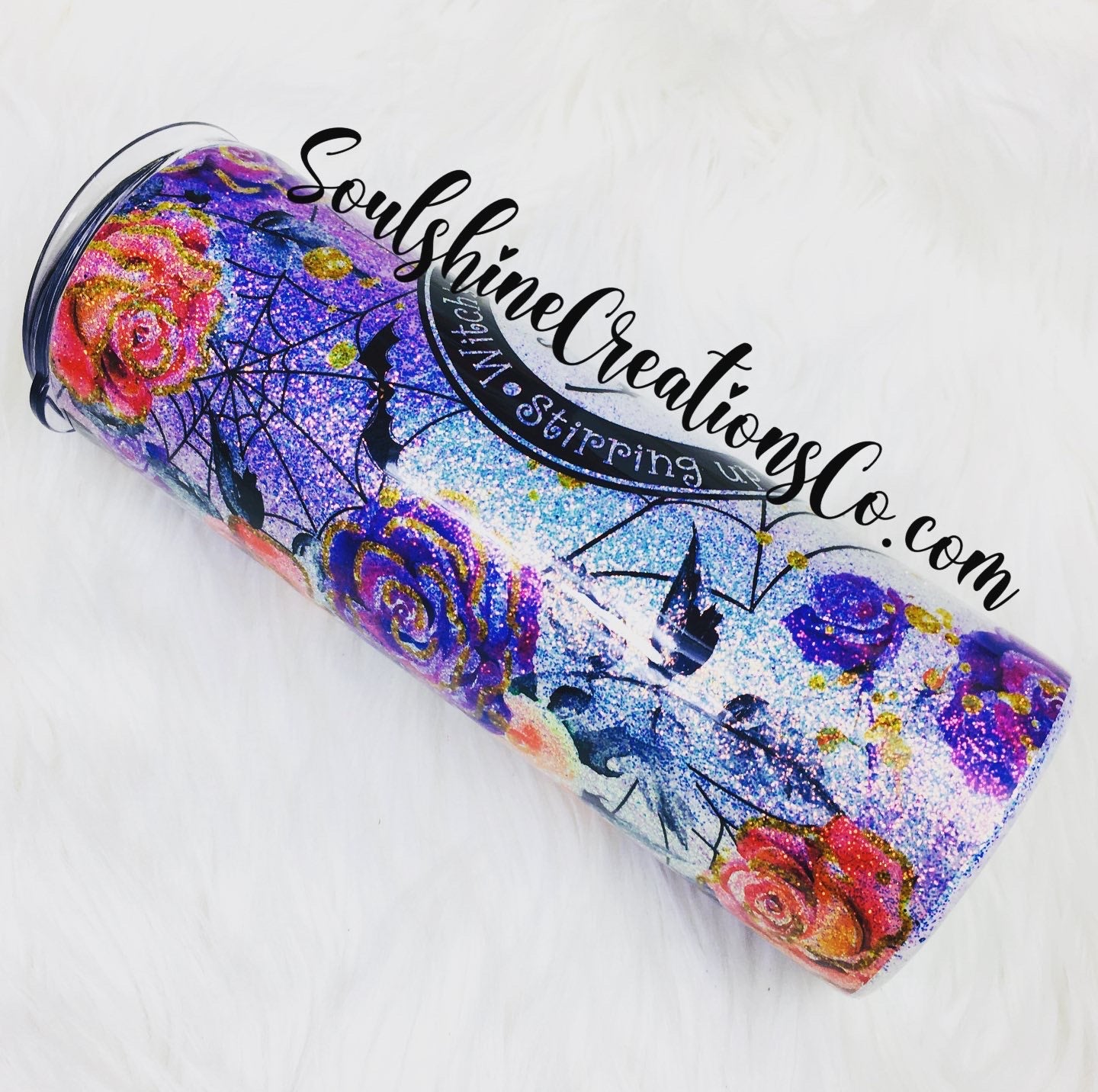 Witch’s Brew Floral Glitter Tumbler