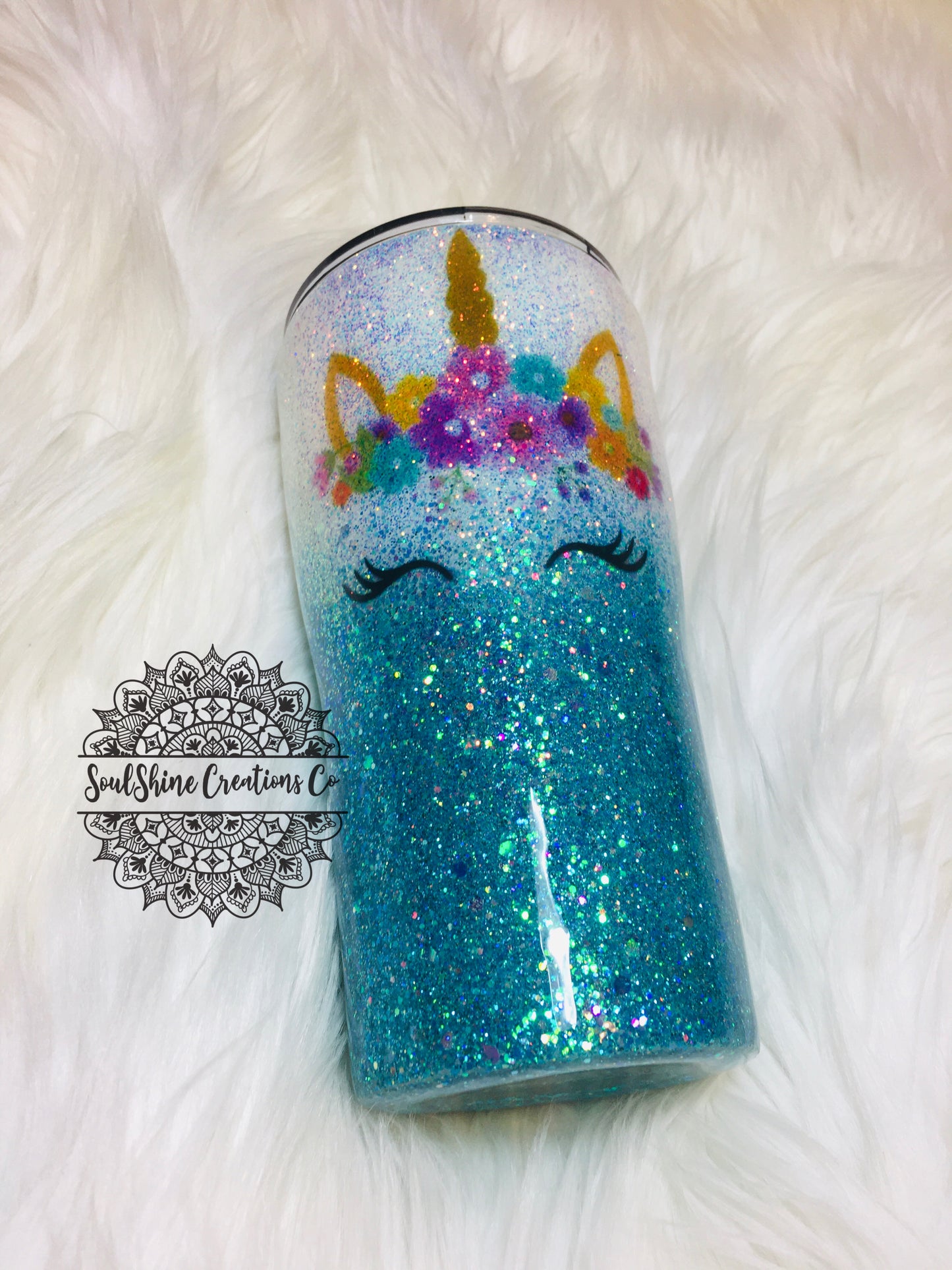 Unicorn Glitter Tumbler Cup