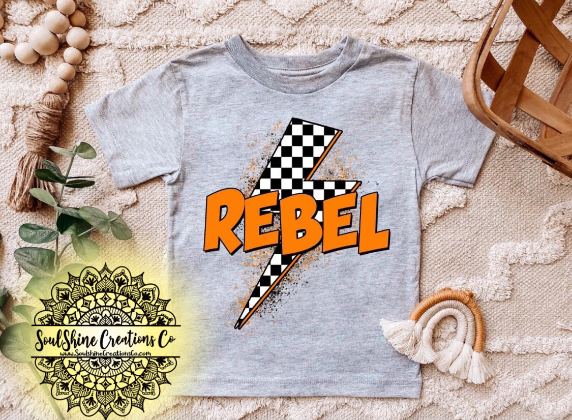 Checkered Rebel Bolt Kids Shirt