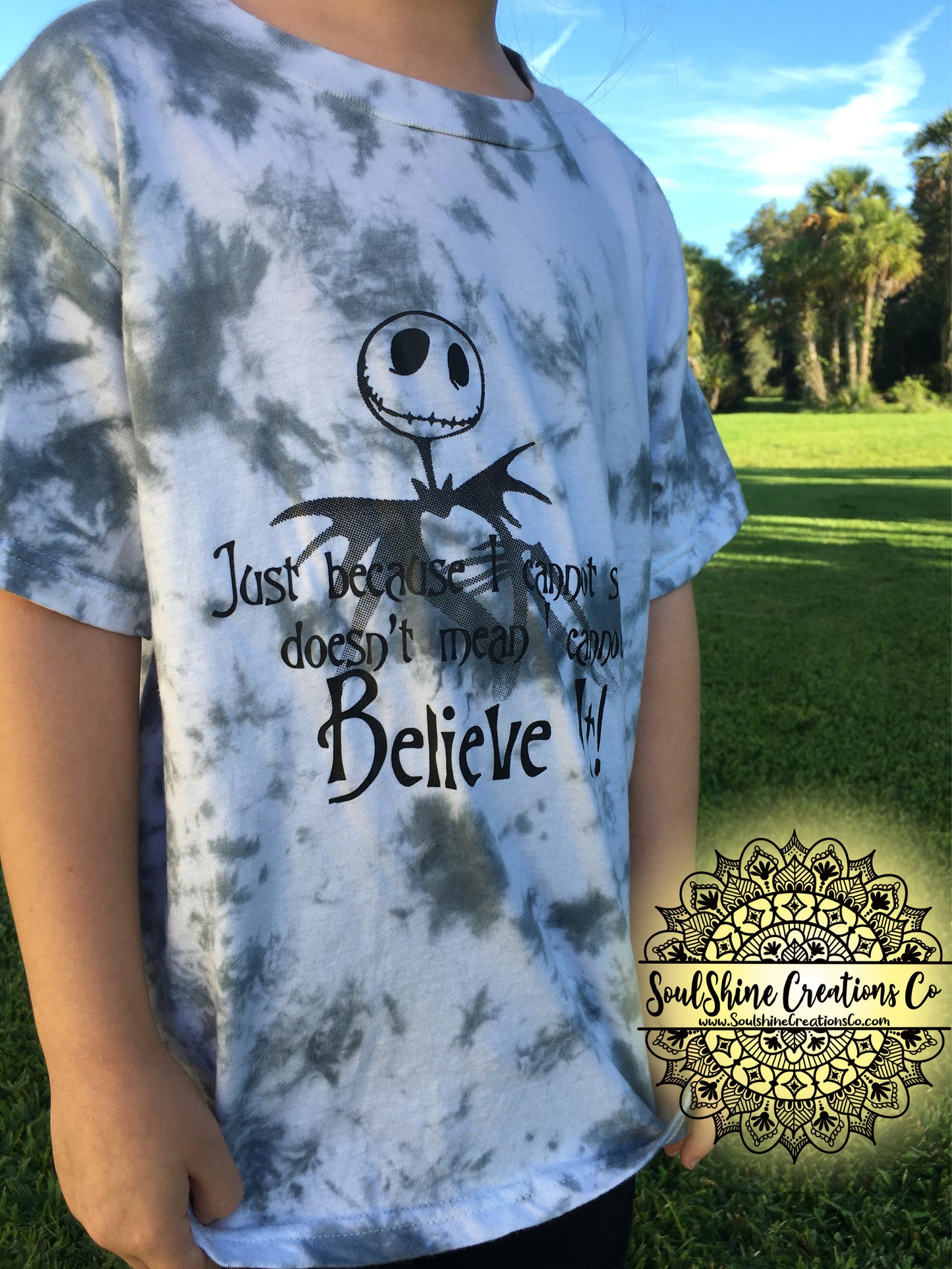 Jack Skellington Hand Tie dye Kids Shirt