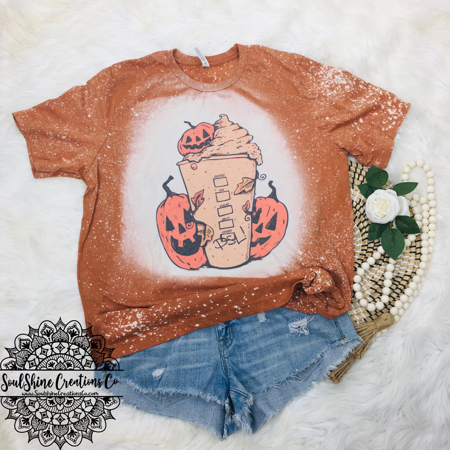 Pumpkin Spice Life Bleached Shirt