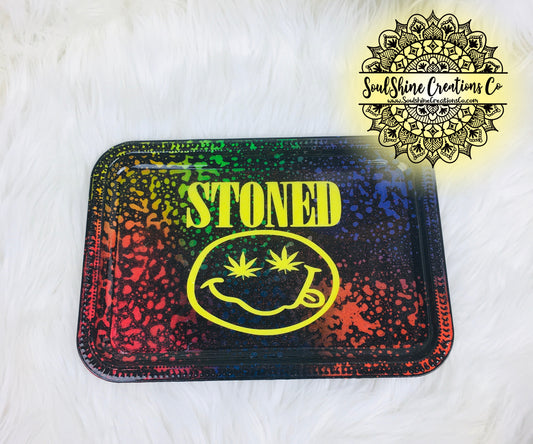 Stoned Neon Splatter Rolling Tray