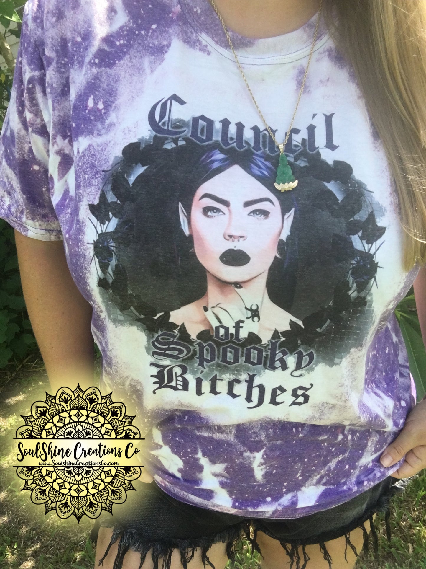 Council of Spooky Bitches Bleached Shirts